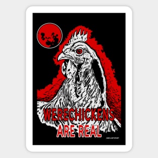 Red Moon Werechickens Sticker